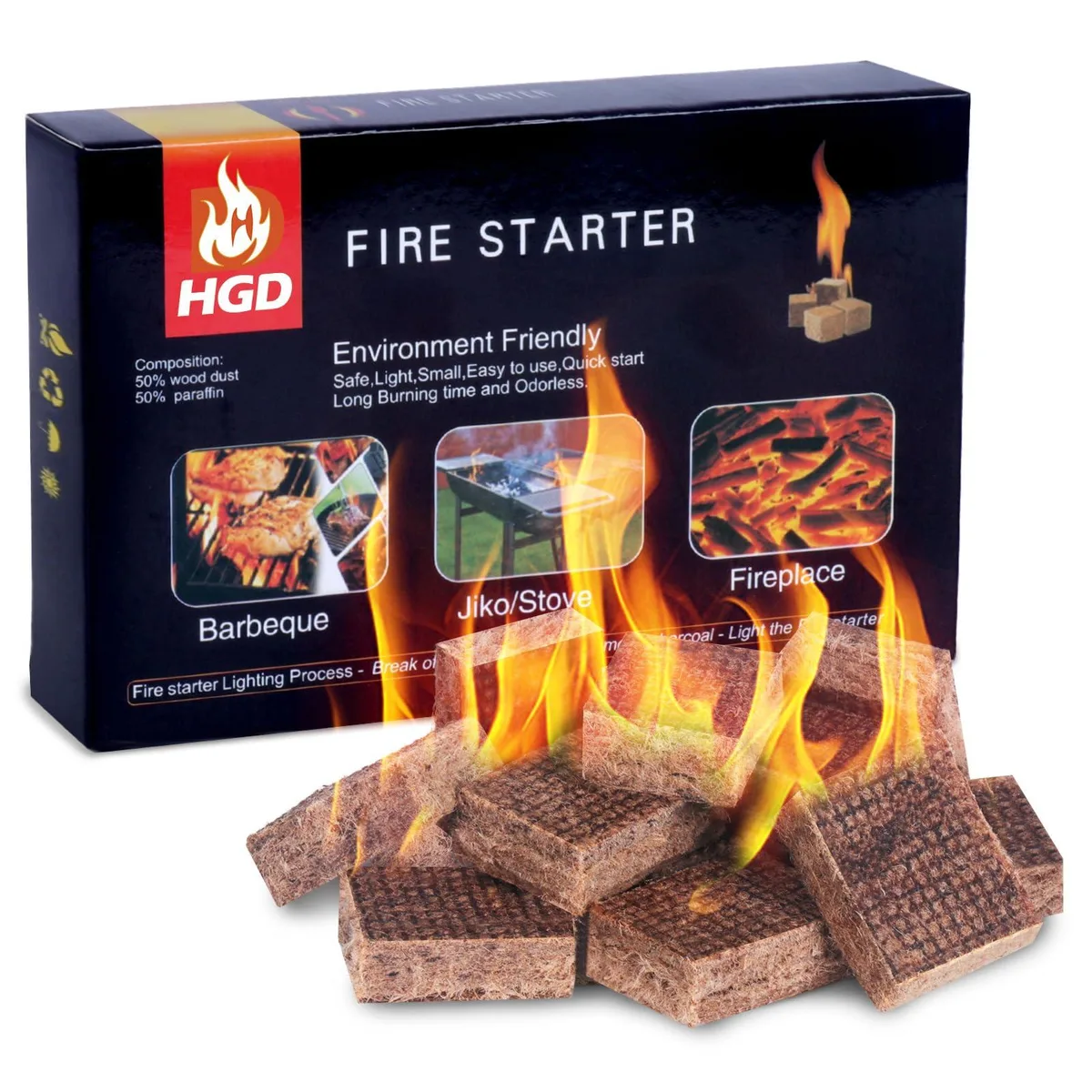 HGD Charcoal Starters 001 — 32 Mini Pieces — termékfotó