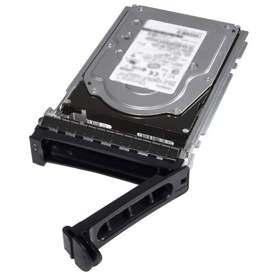 Silver 3.5-inch SAS hard drive in hot-plug carrier tray