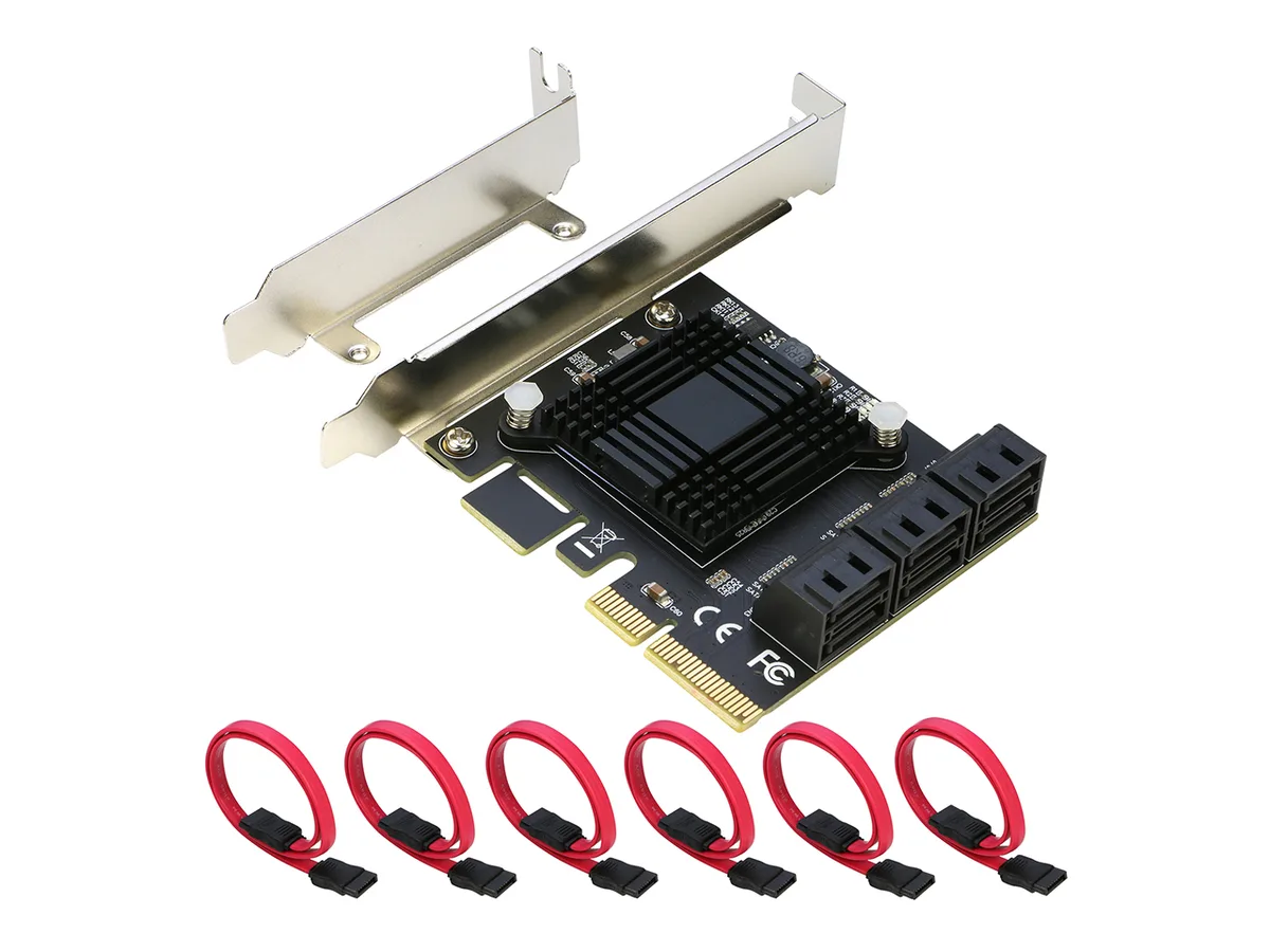 RIITOP RIITOP PCETS6G-6PBK 6-port SATA expansion card — photo du produit