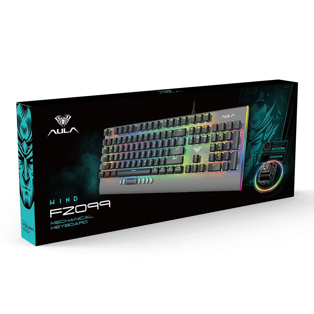 AULA AULA F2099 Mechanical Gaming Keyboard Brown Switch 104 Keys — foto do produto