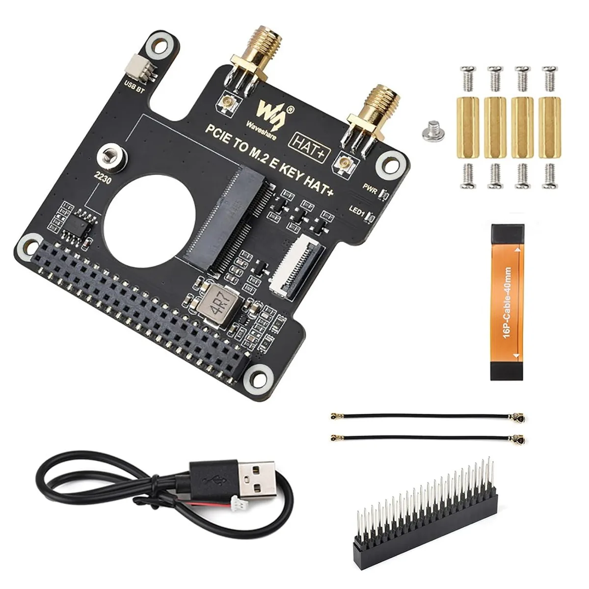 LORDWORLD LORDWORLD PCIE to M.2 E Key Adapter HAT+ Board — produktfoto
