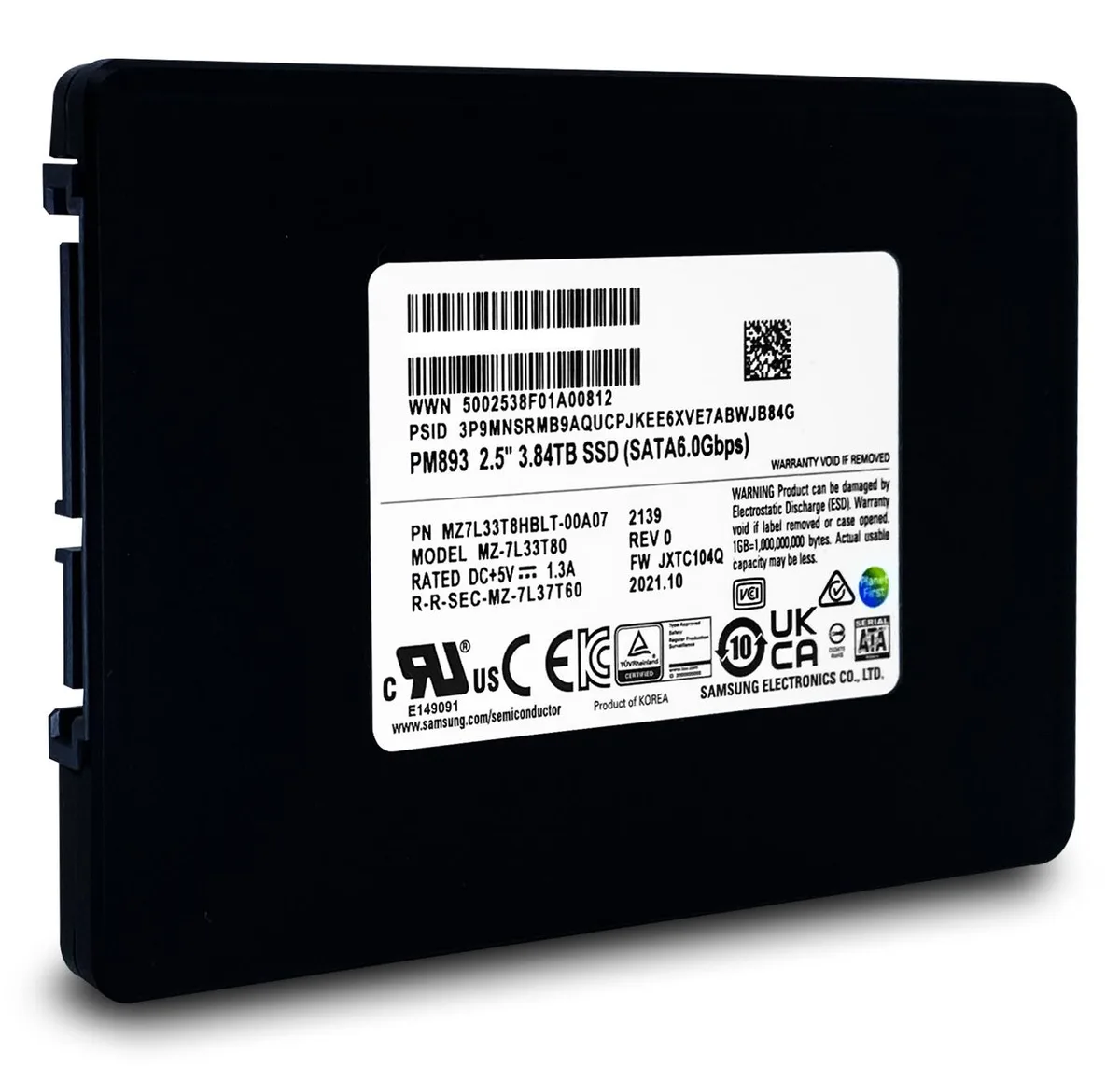 Samsung PM893 3.84TB SATA 2.5 inch internal SSD