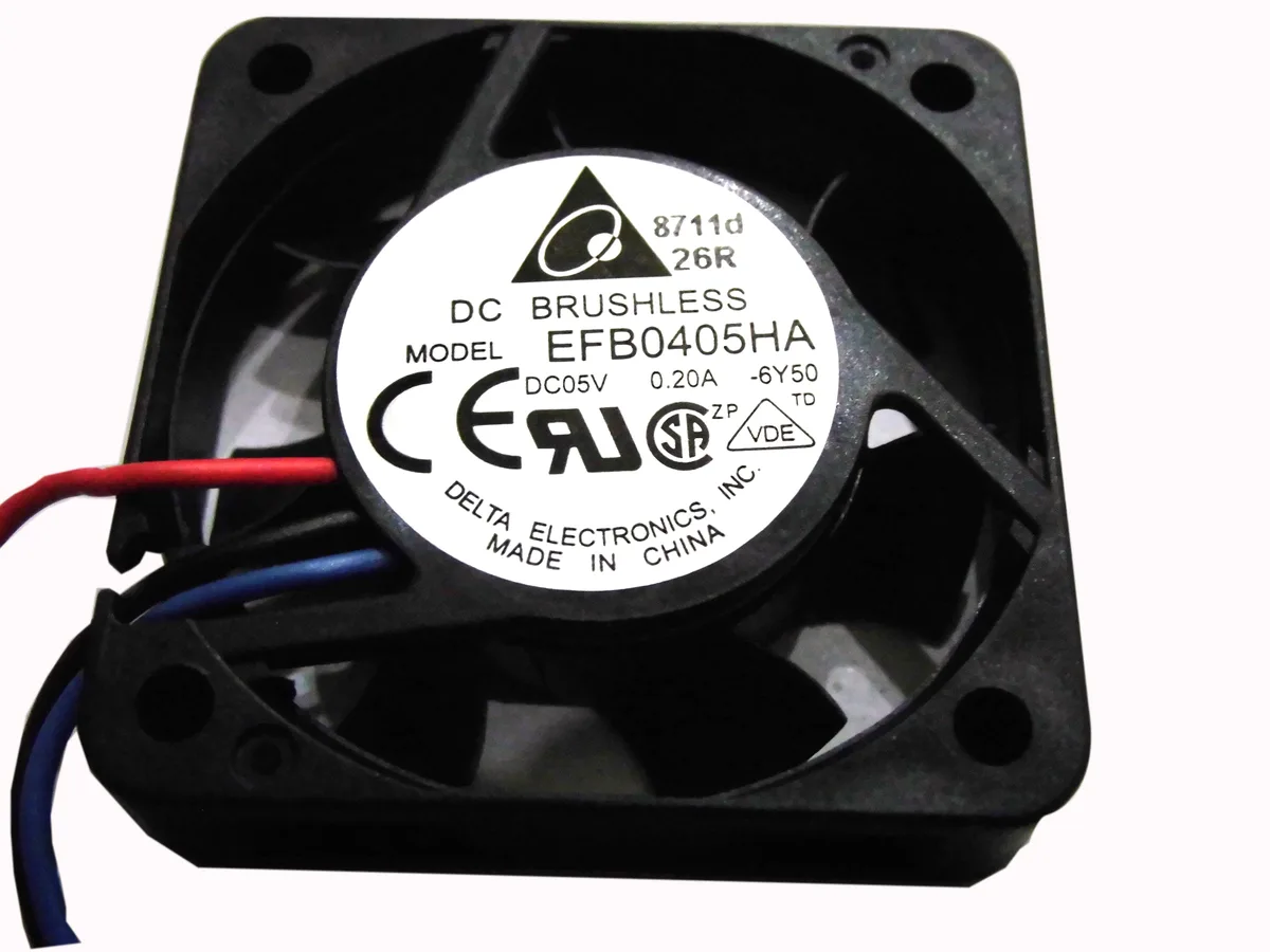 Black 40 by 10 mm square fan with three wires