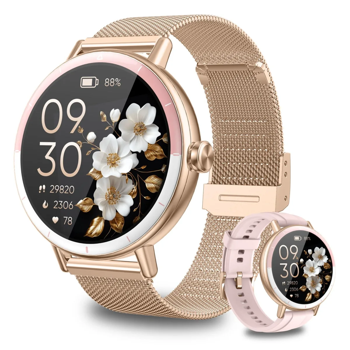  KEEPONFIT DR05 Pink Smart Watch 1.2" LCD 128 MB 7 days IP68 100+ modes — fotografie produktu