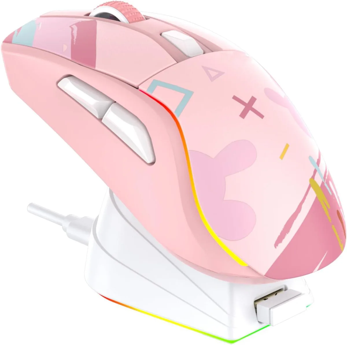 Corn Electronics Corn Electronics Gaming Mouse Pink 12000 DPI 88g 120h battery — foto del producto