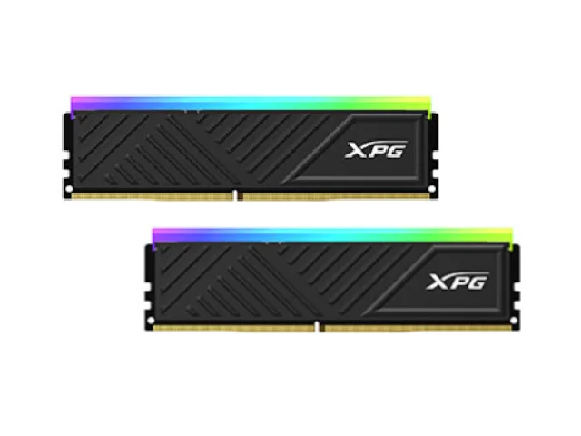Two black DDR4 modules with RGB light bars