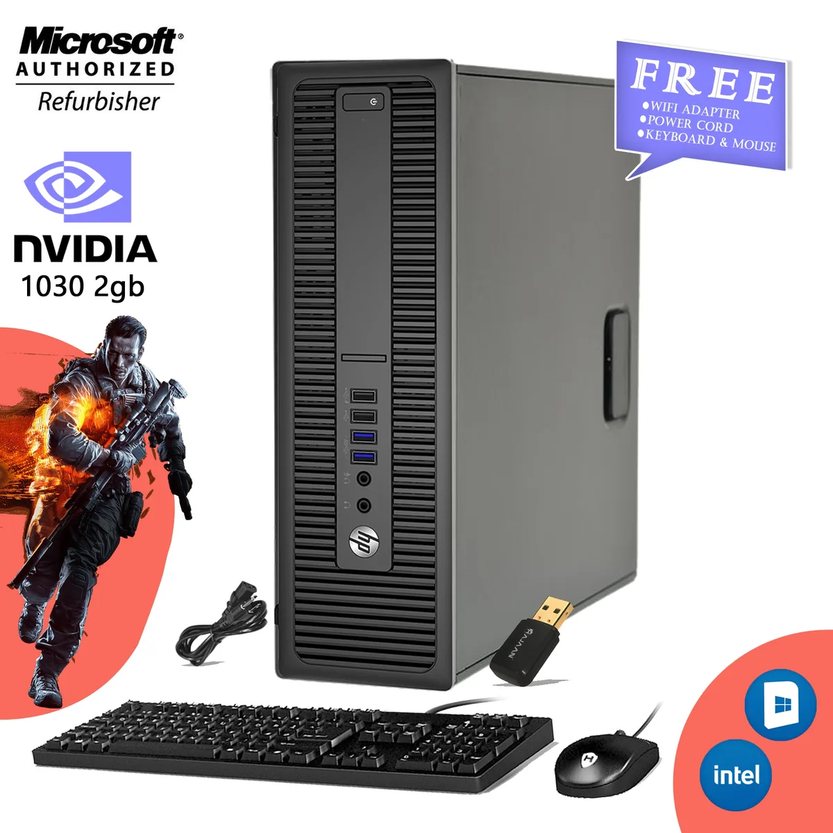 HP HP EliteDesk 800 G2 SFF i5-6500 16GB DDR4 256GB SSD GT 1030 Win 10 Home — product photo