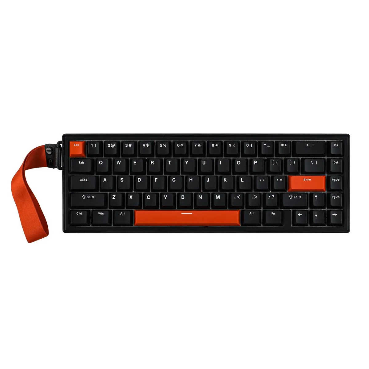 Black 65 percent wired magnetic gaming keyboard with 67 keys and RGB backlighting