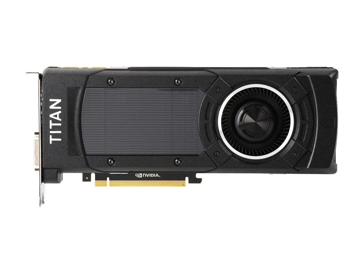 PNY GeForce GTX TITAN X graphics card with dual-slot cooler and metal backplate