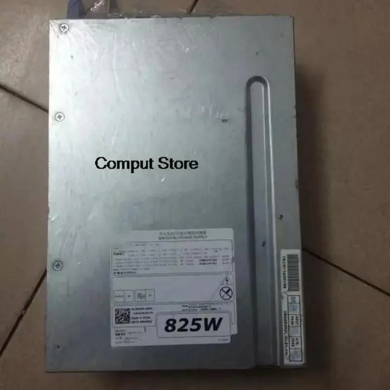 KHACHIMO 825W ATX power supply unit, matte black metal enclosure, rear fan grille, side label with G57YP D825EF-01 markings