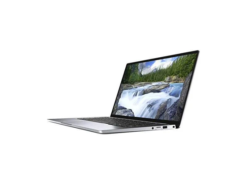 Silver aluminium 14.0 inch laptop closed with Dell logo