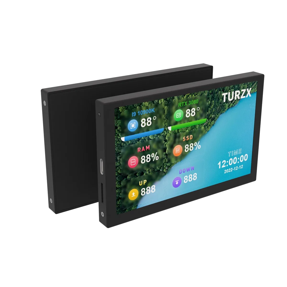 Black 5 inch IPS gaming monitor 800x400 60Hz with 16GB TF card
