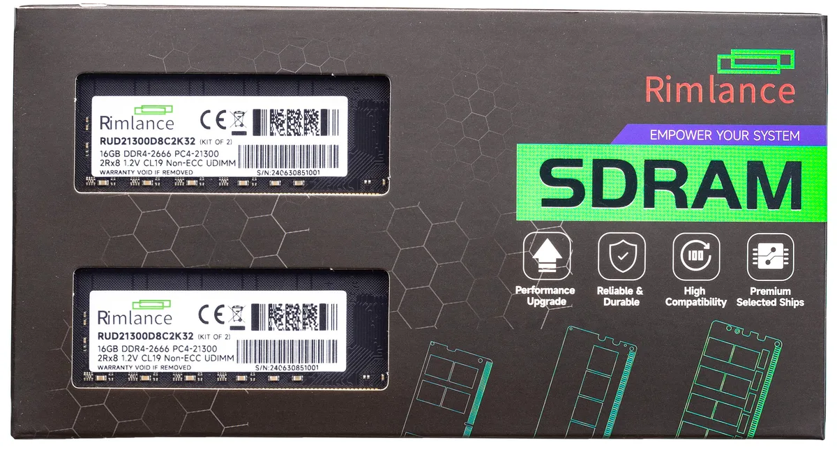 Two green circuit boards with black chips and gold connectors