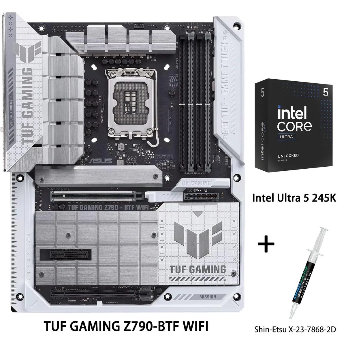 ASUS ASUS TUF GAMING Z790-BTF WIFI + Intel Ultra 5 245K Combo Intel motherboard — снимка на продукта