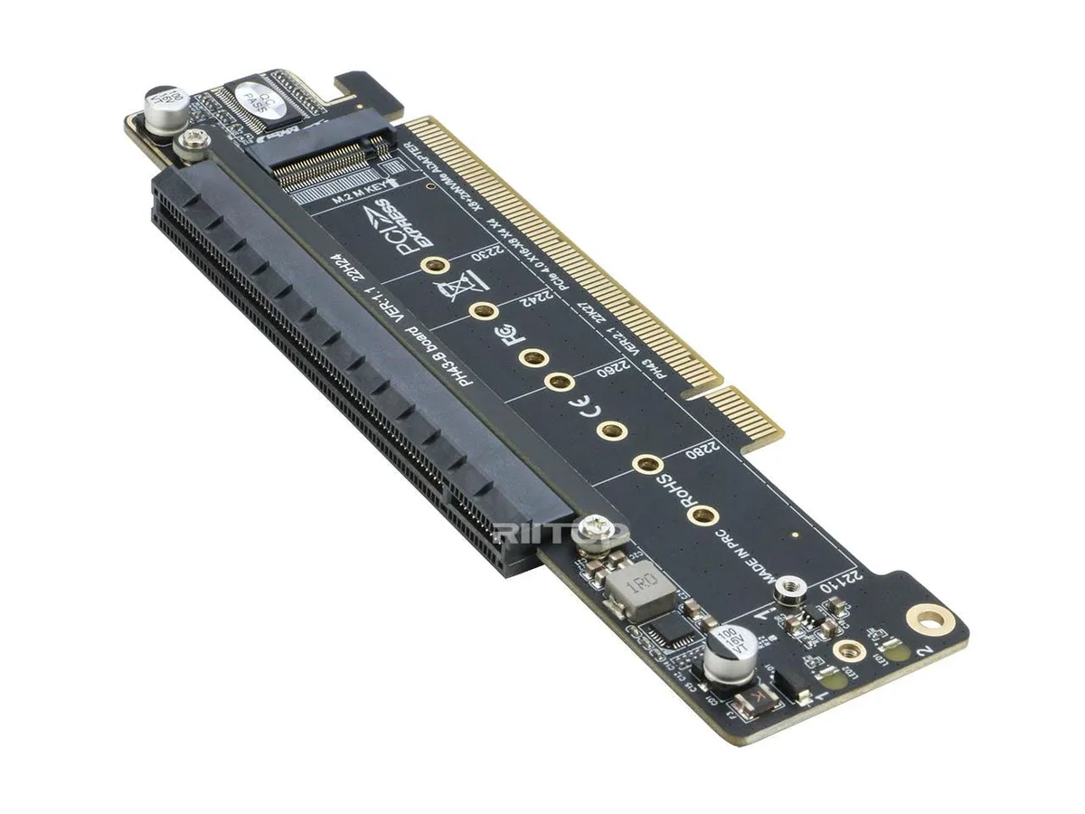 RIITOP RIITOP PCIe 4.0 x16 Dual NVMe Adapter with PCIe x16 (x8 Signal) — foto do produto