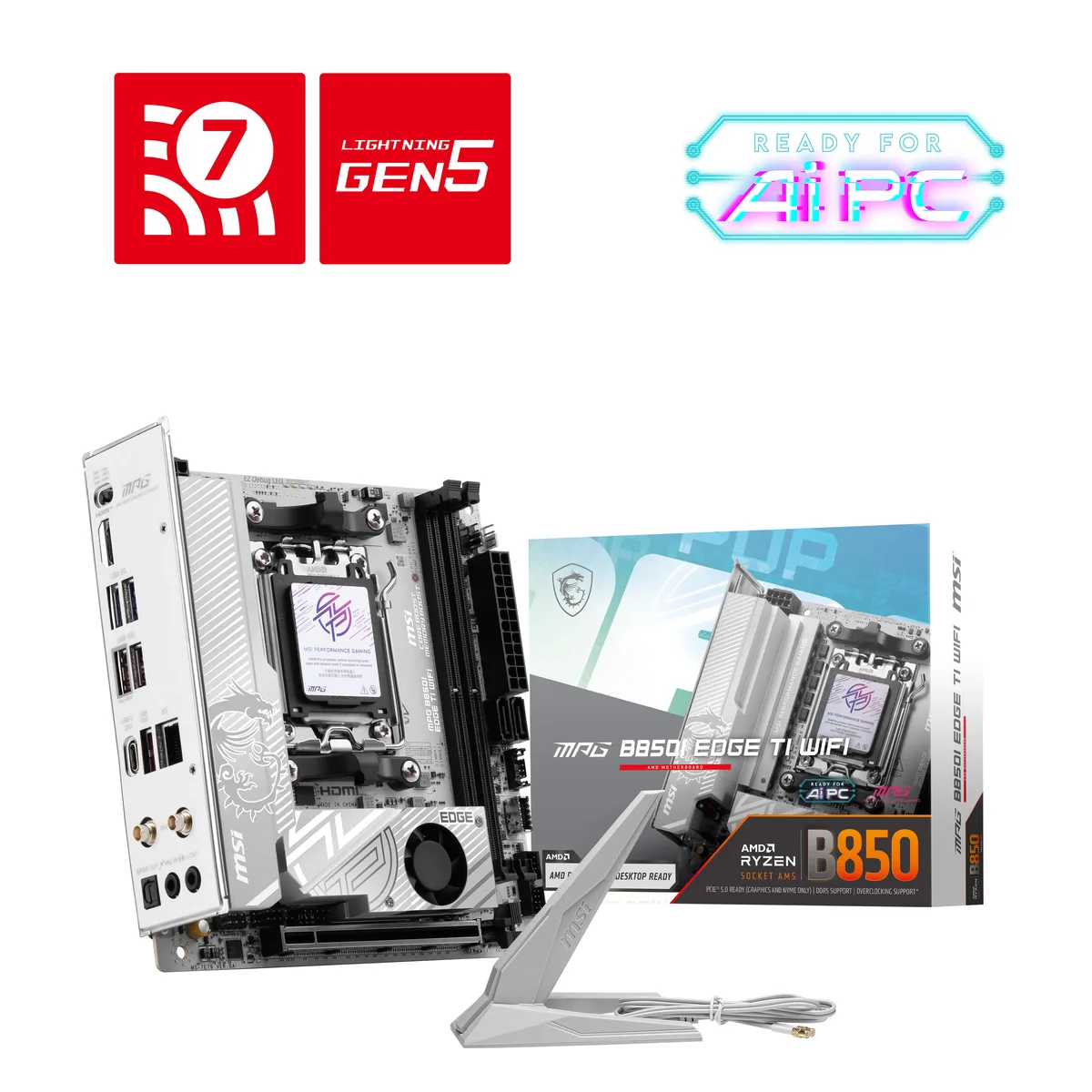 MSI MSI B850I EDGE TI WIFI AMD motherboard — photo du produit