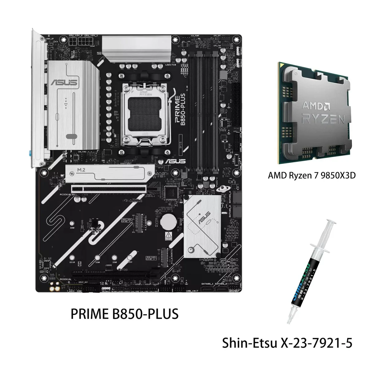 ASUS ASUS PRIME B850-PLUS & Ryzen 7 9850X3D AMD motherboard combo — photo du produit