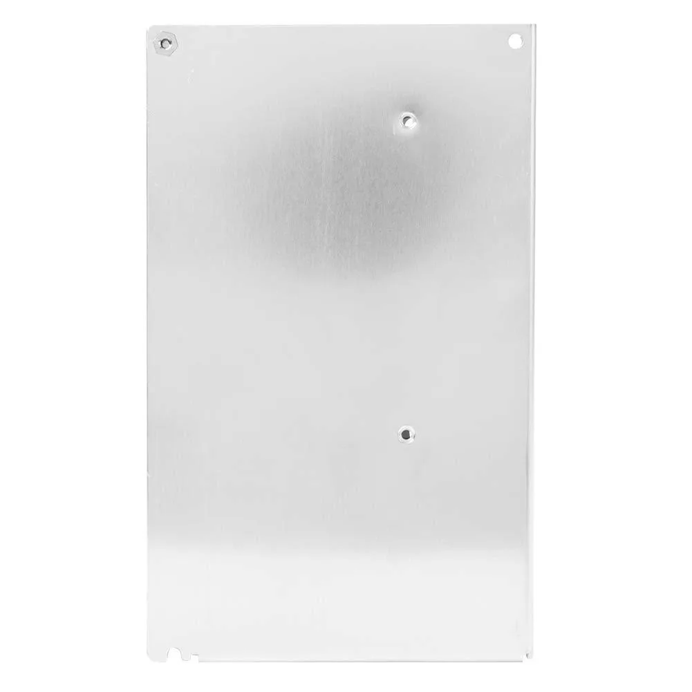 Rectangular metal power supply unit, matte finish, screw terminals visible, 24V 2.1A label