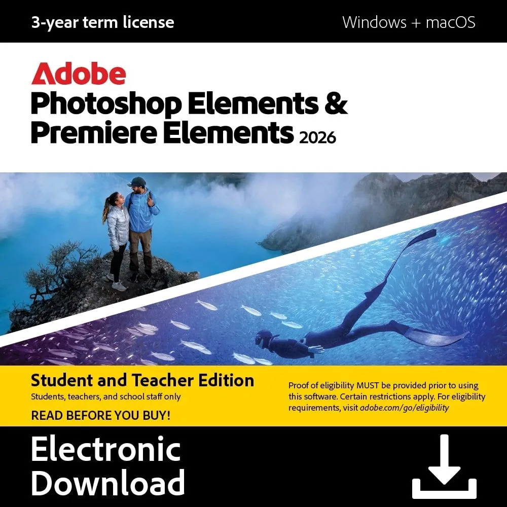 Adobe Adobe Photoshop Elements &amp; Premiere Elements 2026 Academic Software 30013205 — product photo