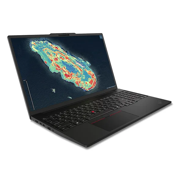 Black 16 inch ThinkPad laptop matte finish closed lid