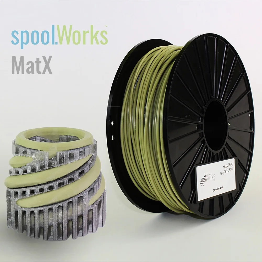E3D Online E3D Online spoolWorks MatX ASA Filament 2.85mm 750g Olive Grey09 3d printers accessory — foto del prodotto