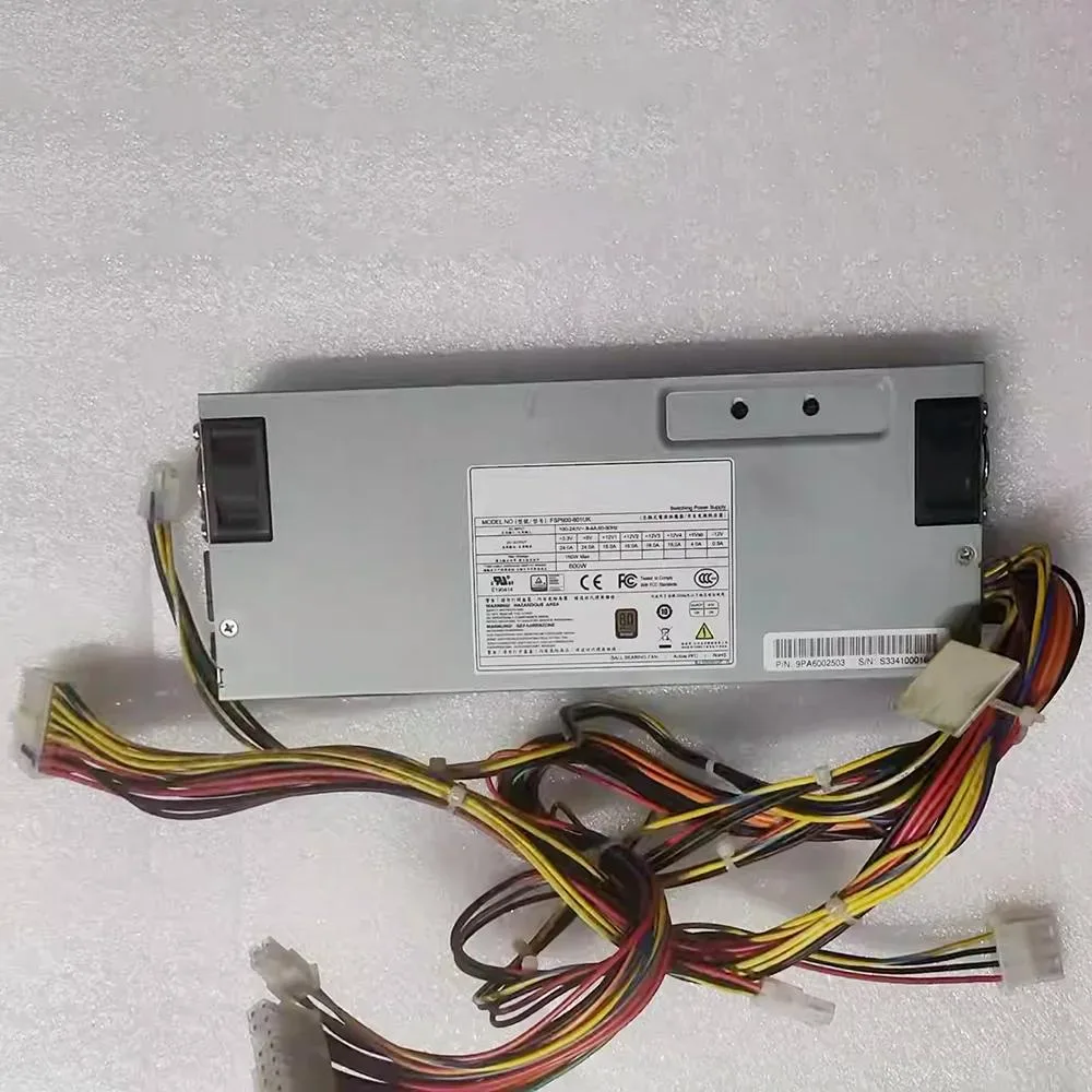 Silver 1U server power supply unit with rear fan grille and IEC inlet