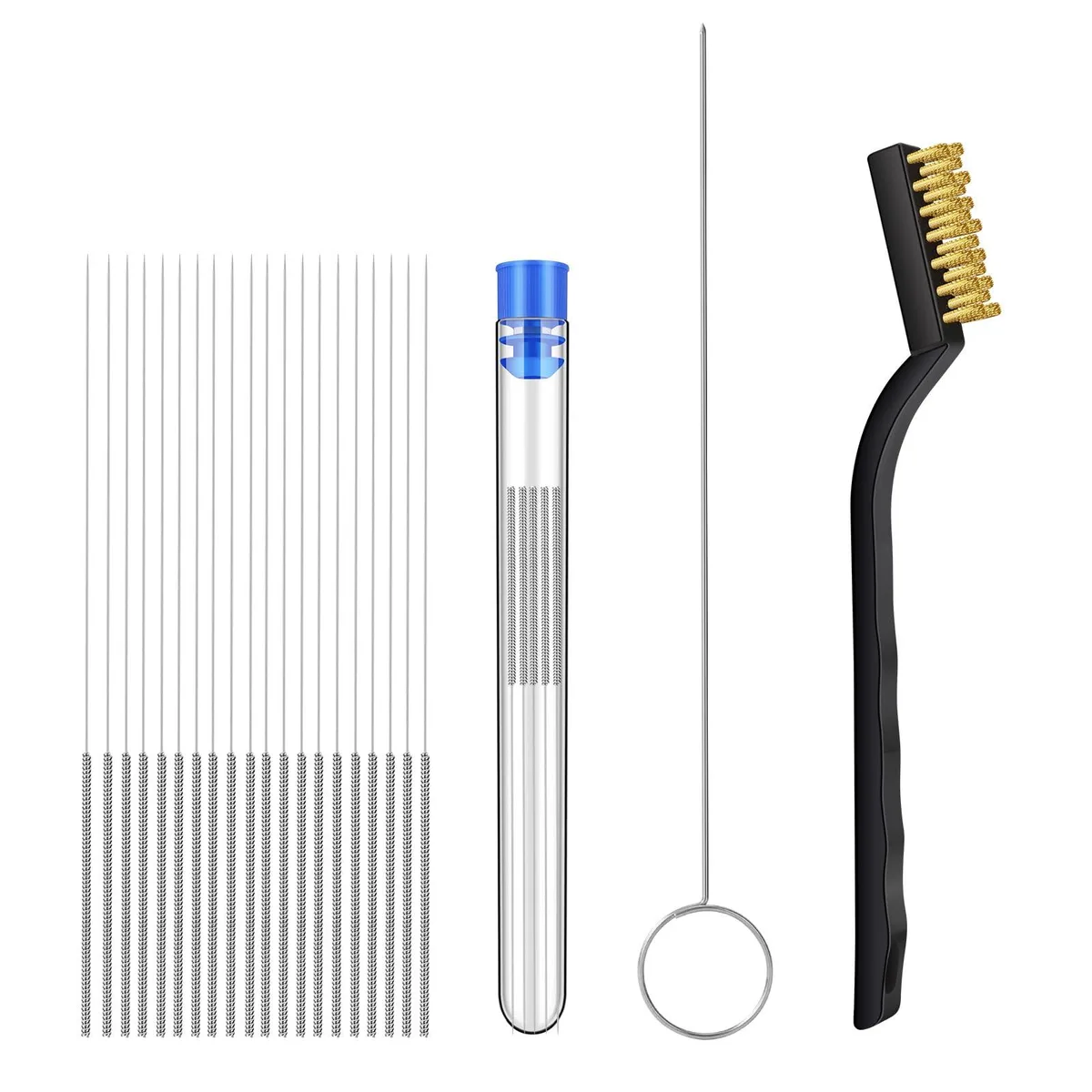 22-piece nozzle cleaning kit with 1.5mm clog poke 20 needles and wire brush