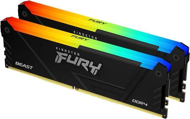 Two black DIMM modules with RGB light bars