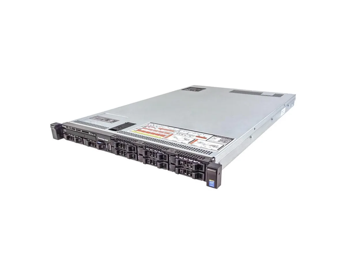 1U silver rack server with front drive bays and slide rails