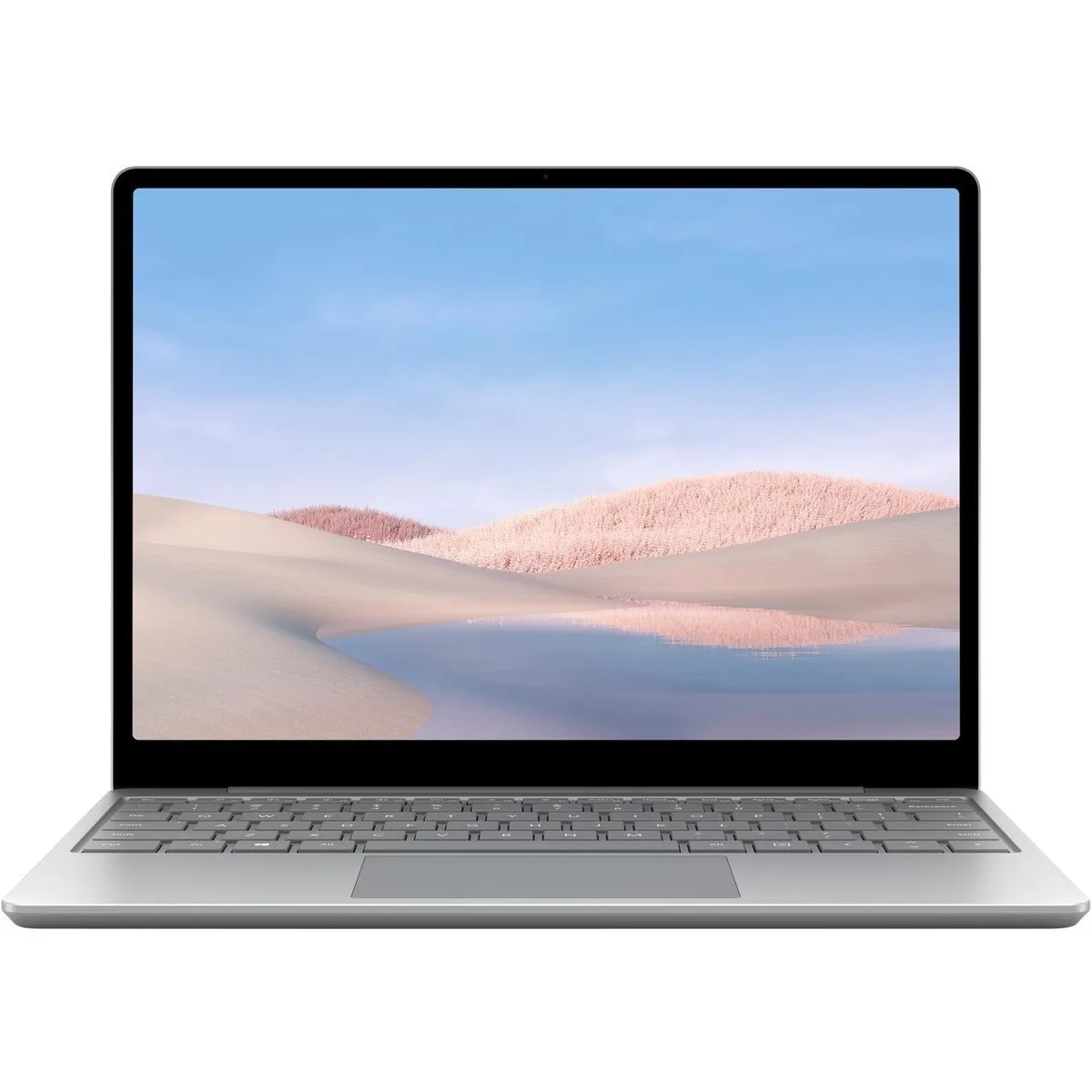 Platinum Surface Laptop Go 12.4 inch touchscreen with full-size keyboard