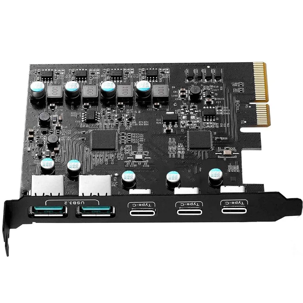 ESTONE ESTONE PCIE22A3C3.2 5-Port USB 3.2 PCIe Expansion Card (3× USB-C, 2× USB-A) 10 Gbps — 商品照片