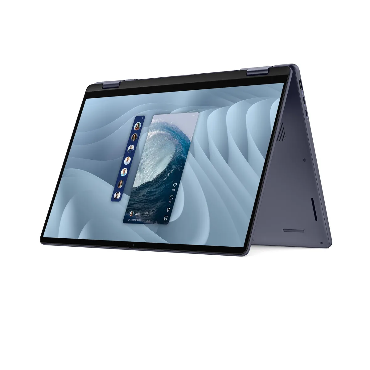 Midnight Blue 16 inch 2-in-1 laptop with touchscreen, aluminium chassis, fingerprint reader
