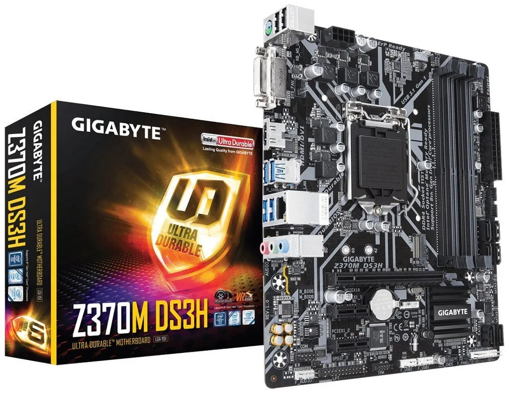 Green Micro ATX motherboard with black slots and silver heatsinks