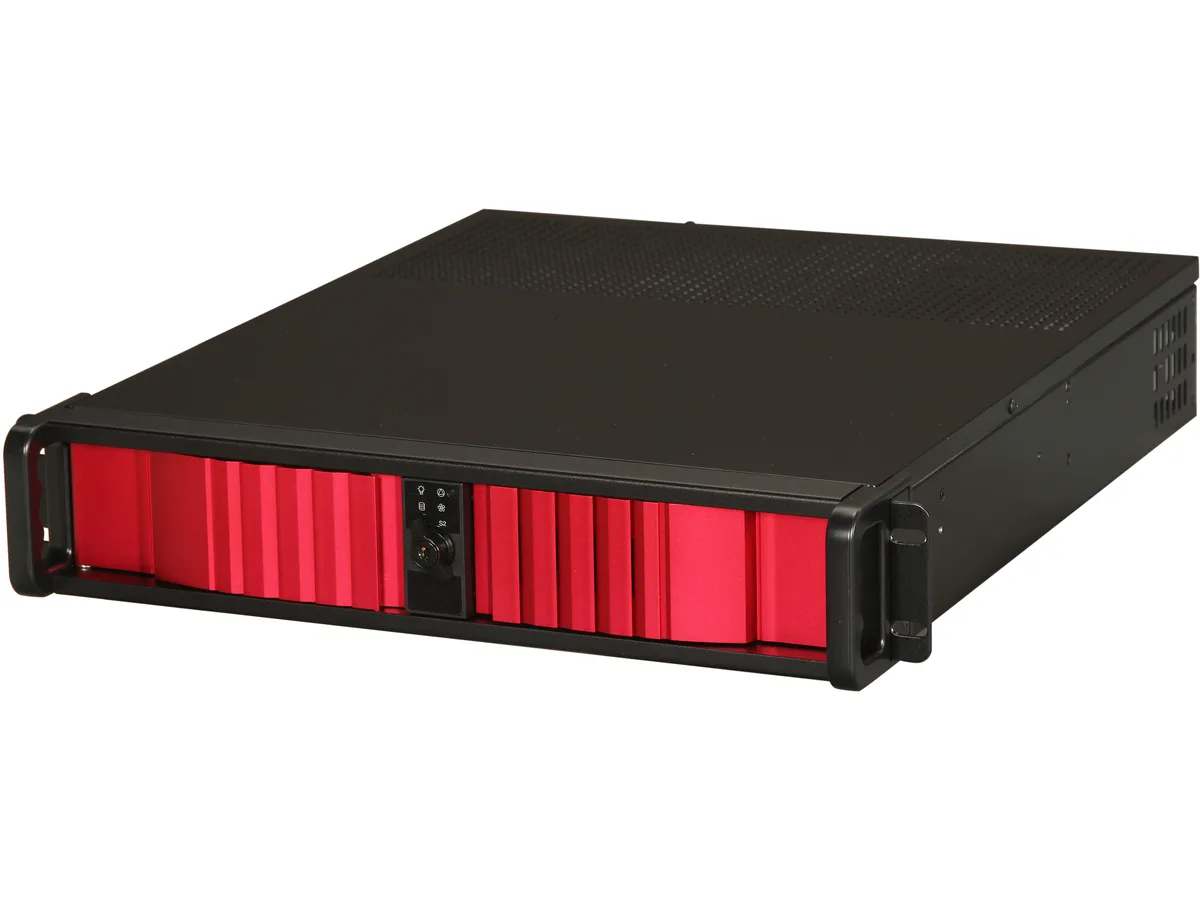 iStarUSA Inc. iStarUSA Inc. D-200SEA-RD 2U Rackmount Server Chassis Red Bezel — fotografija proizvoda
