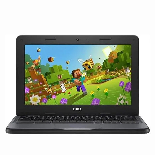 Compact silver 11.6 inch laptop closed on white background