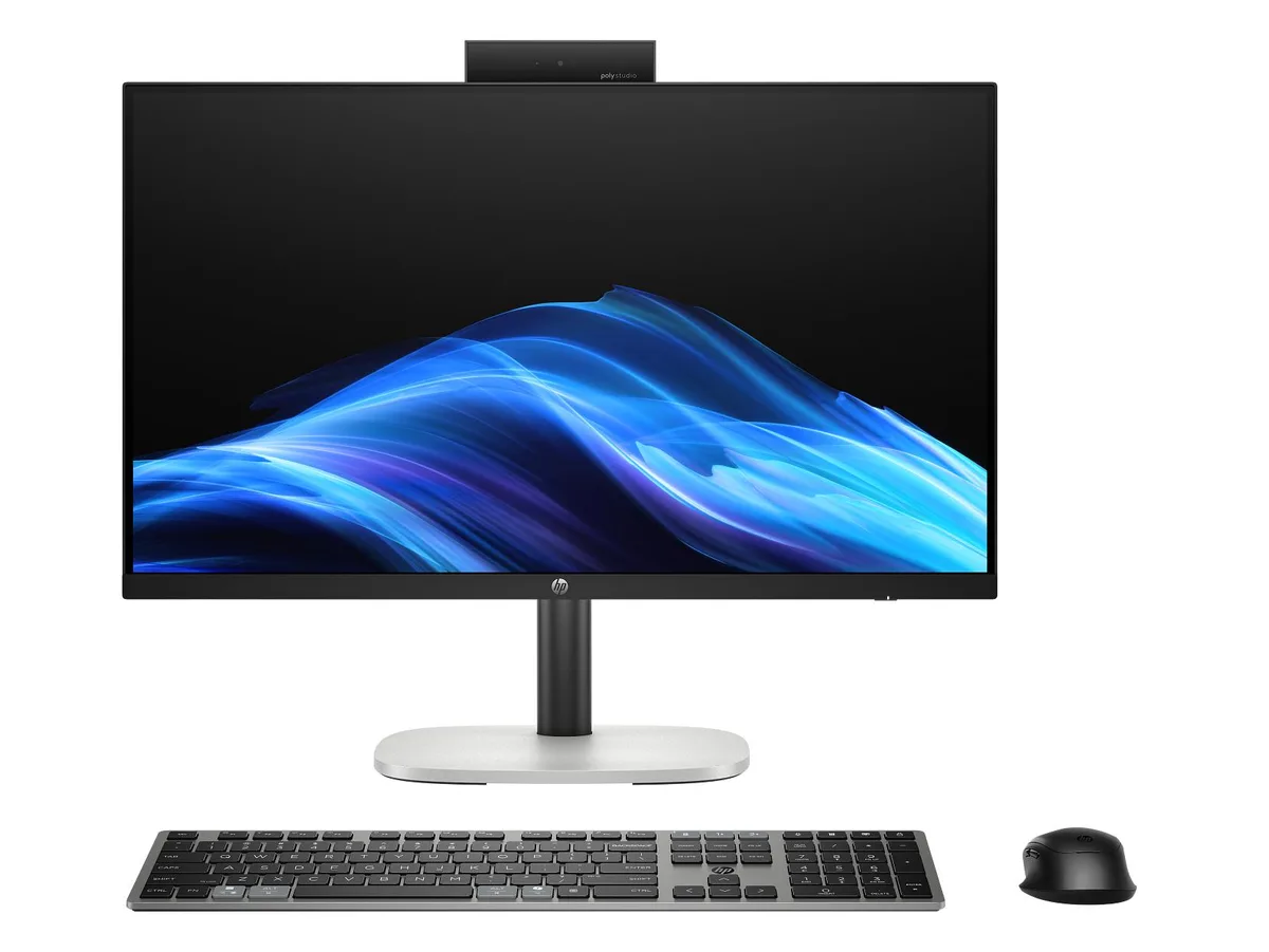 Slim 23.8 inch touch all-in-one desktop with matte finish and thin bezels