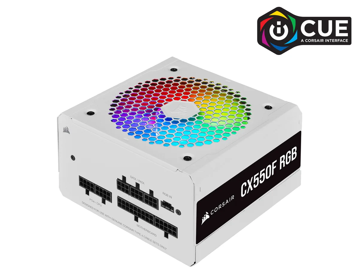 Corsair Corsair CX550F RGB White 550W power supply CP-9020225-NA — product photo