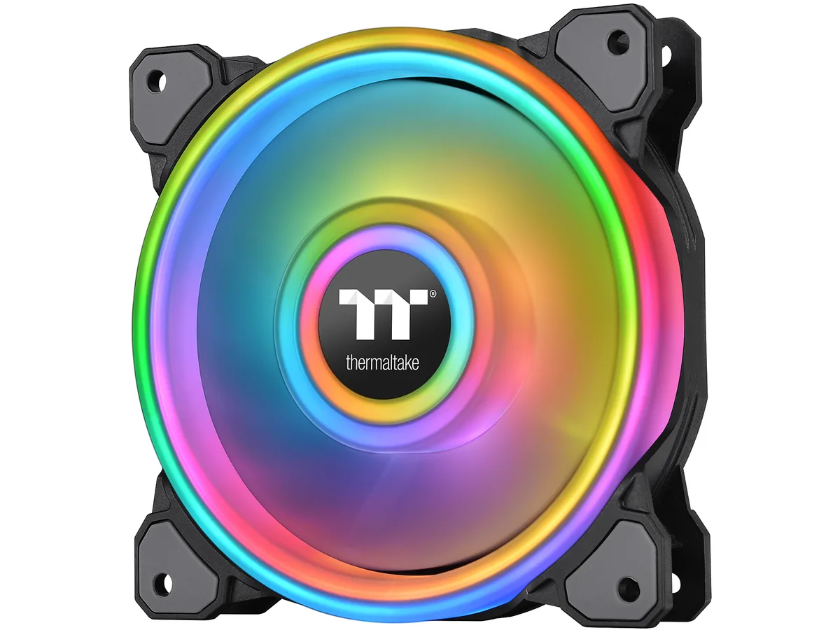 Thermaltake Thermaltake Riing Quad 12 120mm PWM 500-1500 RPM 40.9 CFM Hydraulic Bearing Case Fan CL-F088-PL12SW-C — fotografie produktu