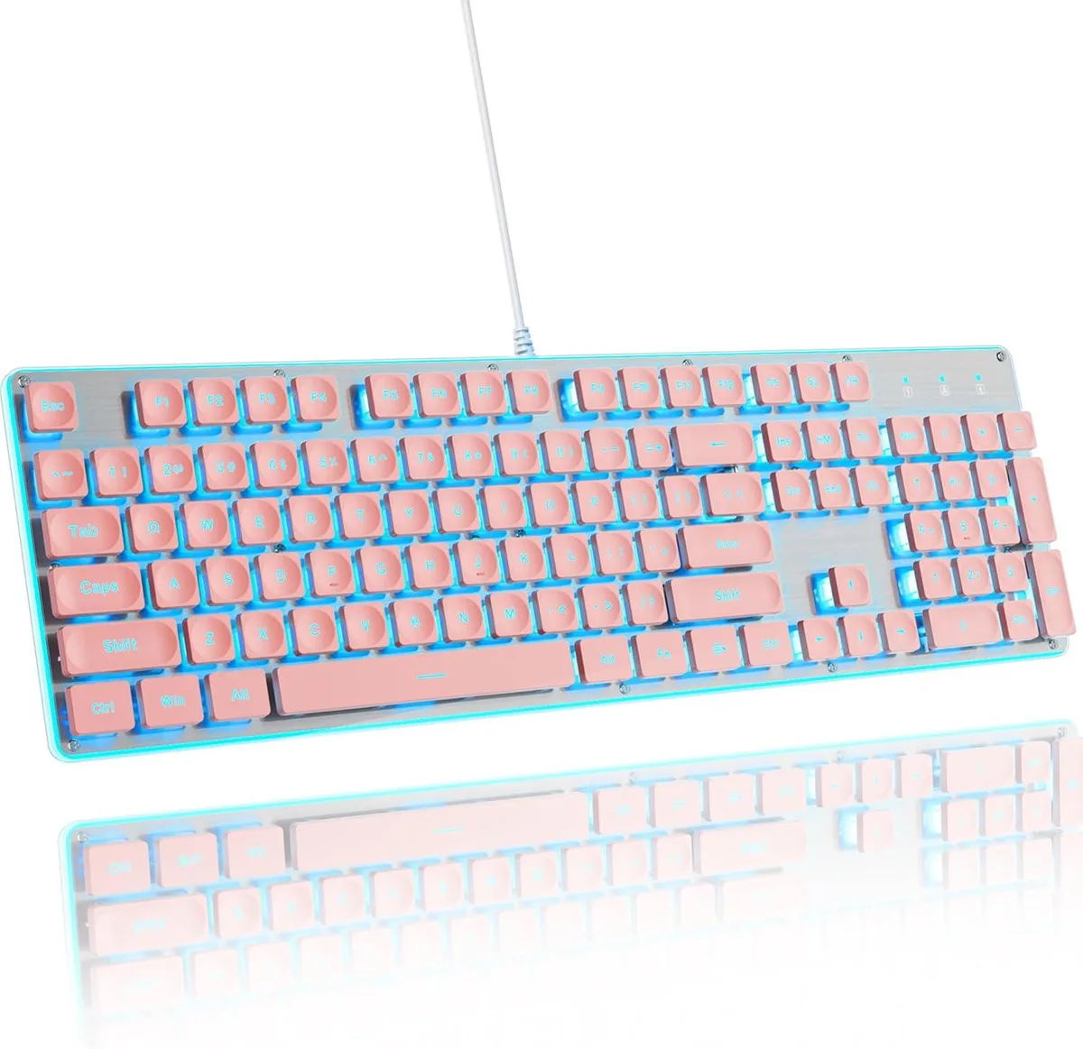 TUKO TUKO G1000 Full-Size 104-Key Membrane Gaming Keyboard Pink — zdjęcie produktu