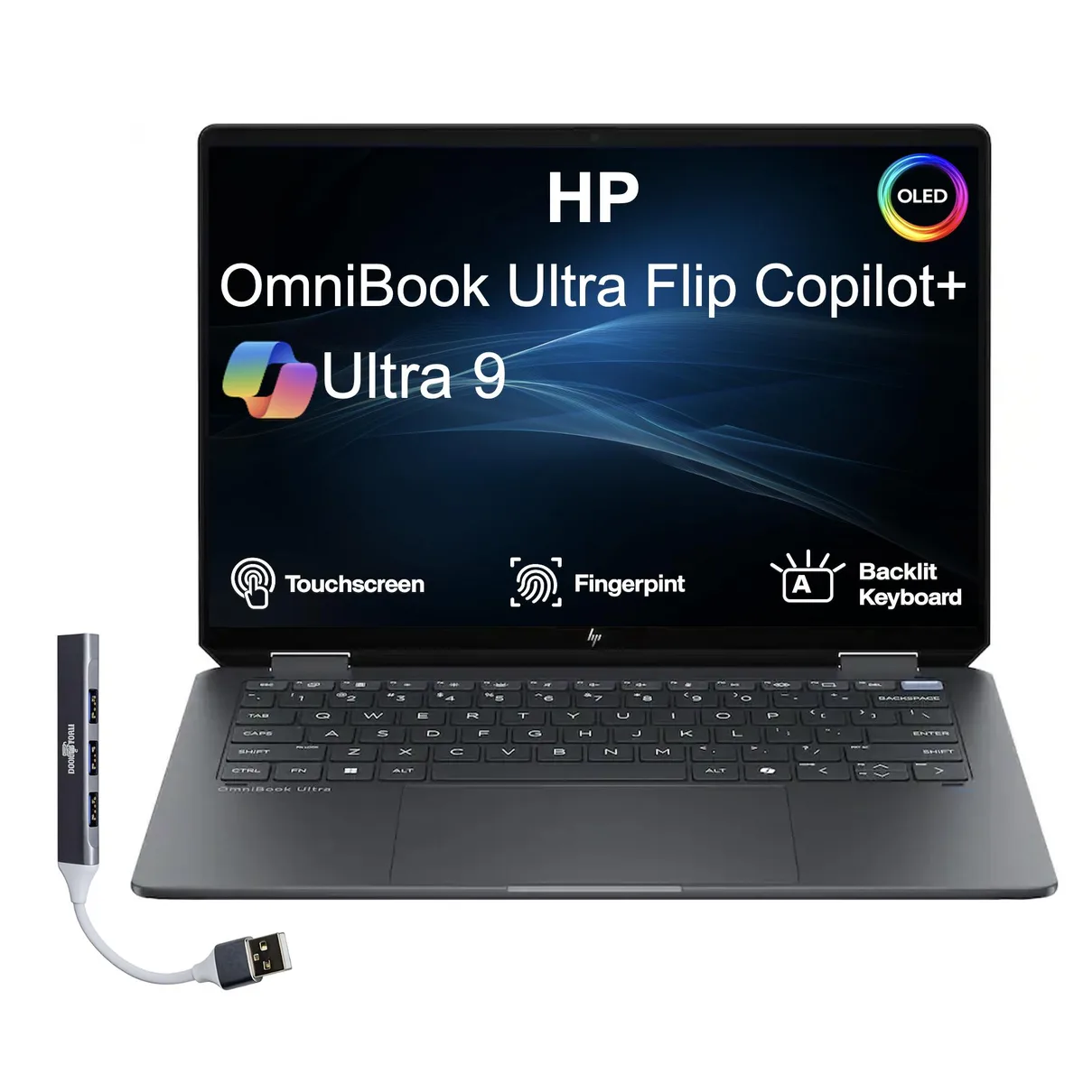 HP HP OmniBook Ultra Flip 2-in-1 14.0" OLED 2.8K 32GB LPDDR5X 4TB PCIe SSD Intel Ultra 9-288V — photo du produit