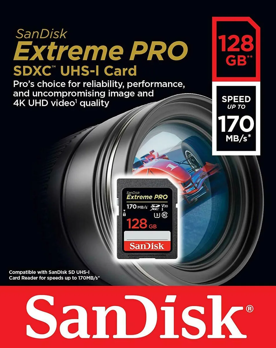 SanDisk SanDisk Extreme Pro 128GB SDXC UHS-I Memory Card — vörumynd