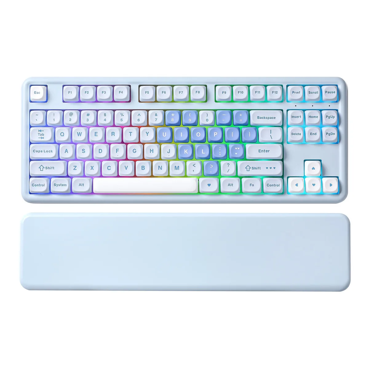 YUNZII YUNZII B87 Heart Wireless Mechanical Gaming Keyboard (Blue, Milk V2 Switch) — product photo