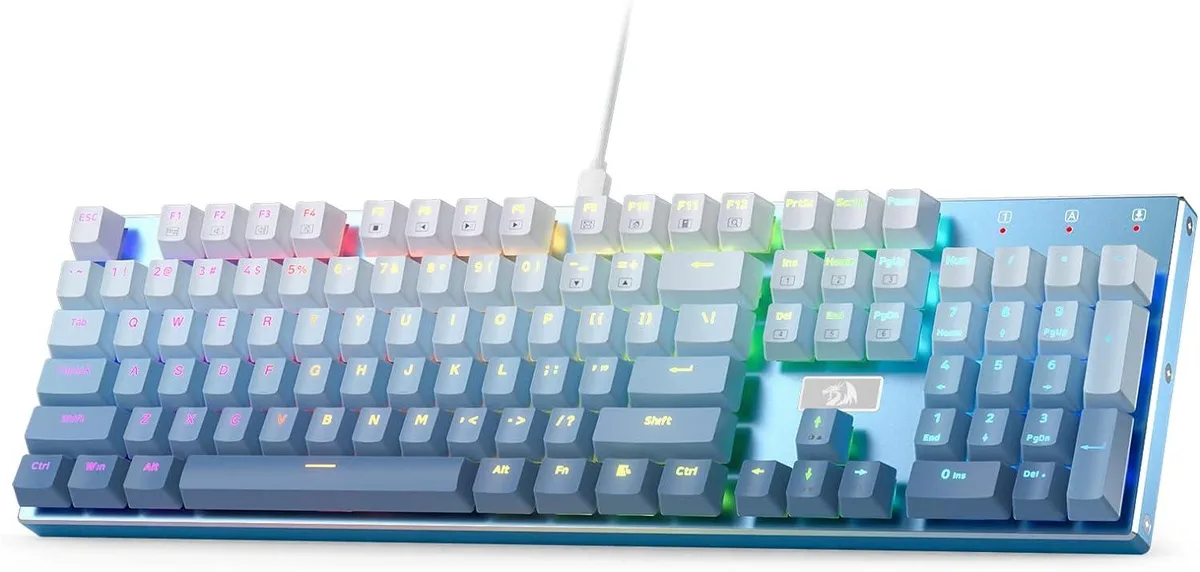 Redragon Redragon K556 SE Gaming Keyboard, Aluminum Base, 104 Keys, Hot-Swap Red Switch, Gradient Blue — fotografia produktu