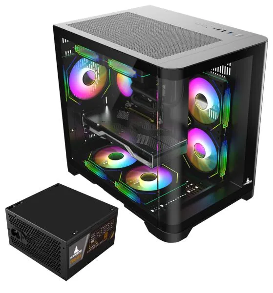 Iceberg Iceberg Crystal Wave M BLK 700BX Micro ATX Case with 700W PSU — 商品写真