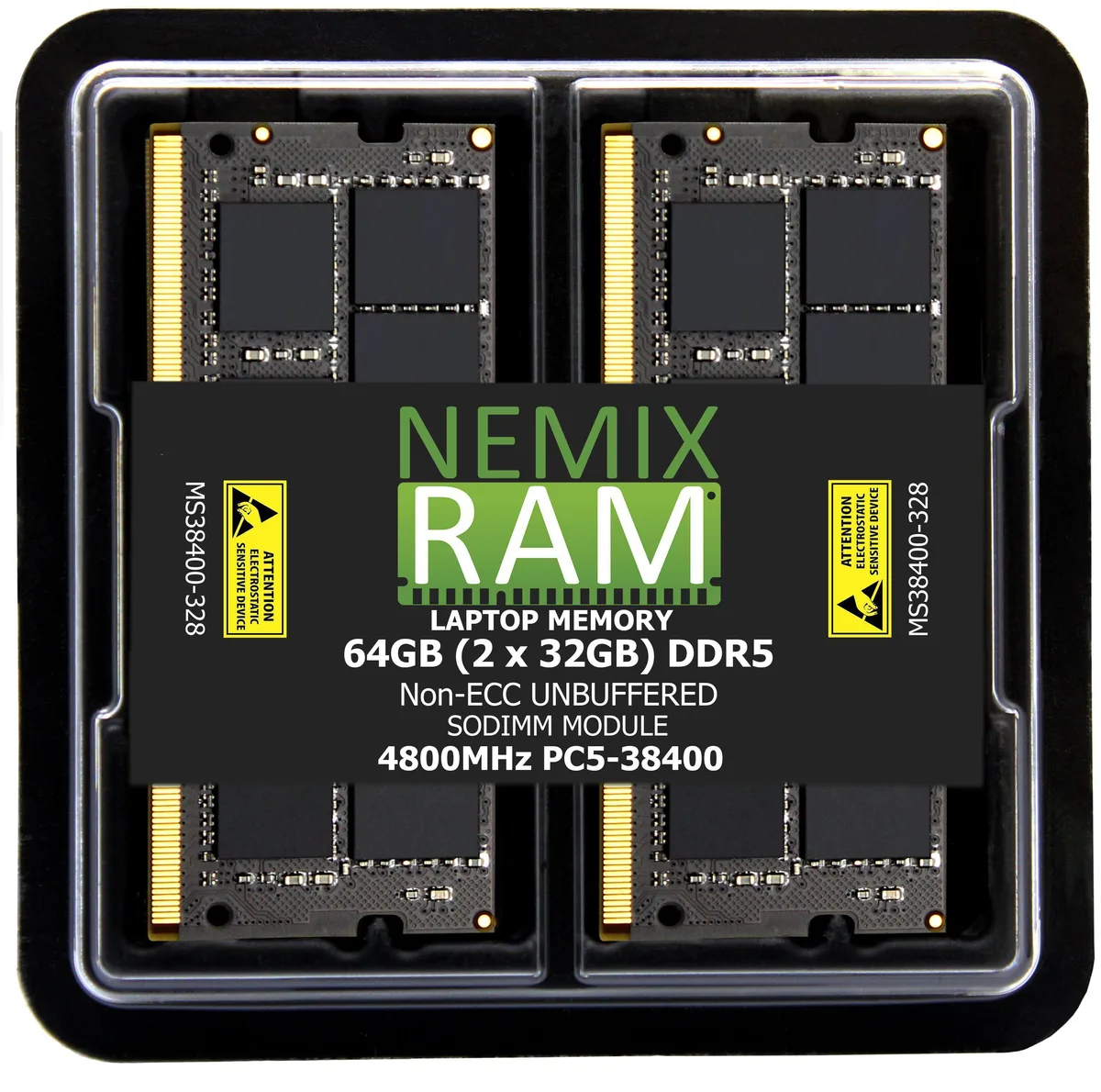 NEMIX RAM NEMIX RAM DDR5 64GB (2x32GB) 4800 CL40 2Rx8 SODIMM BIOSTAR MS-1315UE/URE — zdjęcie produktu
