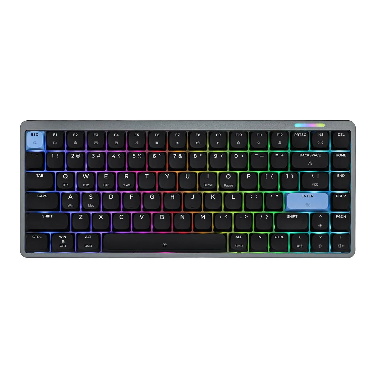 Epomaker Epomaker Luma84 Low Profile Aluminum Gaming Keyboard (Black&amp;Blue, Gateron Low-Profile Brown Switch) — photo du produit