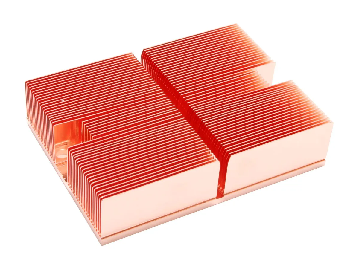 Copper C1020 CPU heatsink, 100 by 74 by 24 mm, 572 g