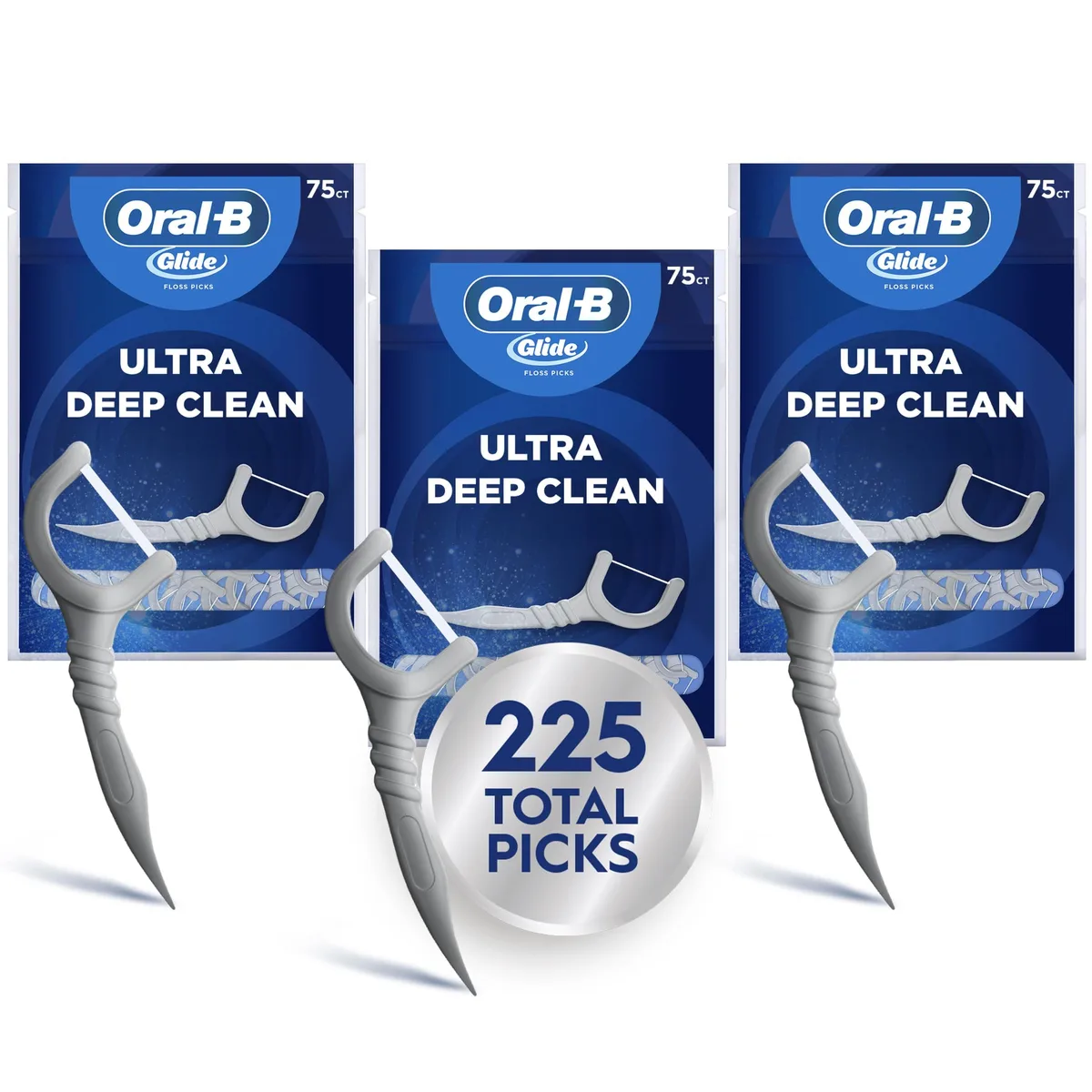 Oral-B 1068810889 Ultra Deep Clean Floss Picks 75 Count Pack of 3 — product photo