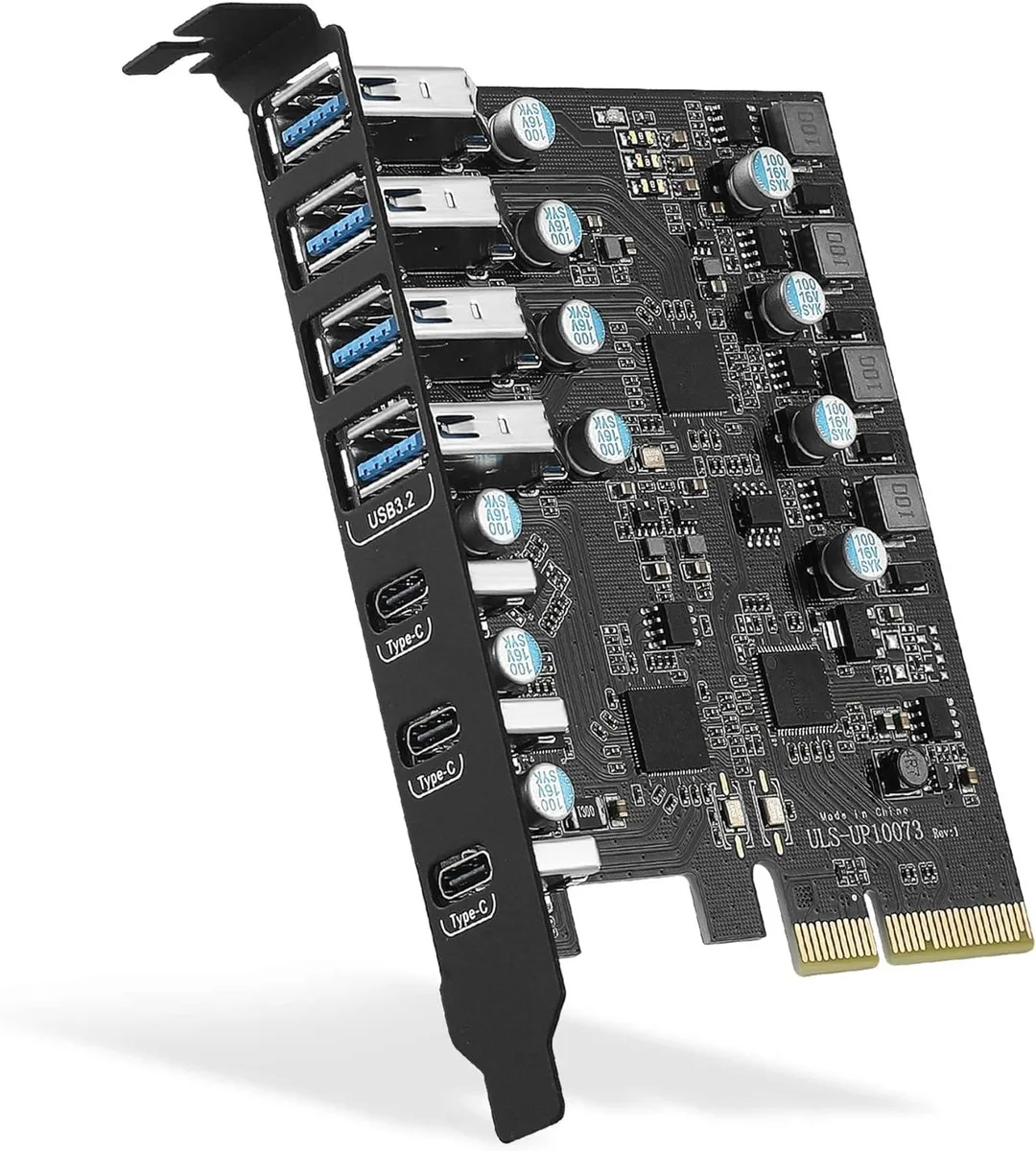 SOYE SOYE USB 3.2 Gen 2 Expansion Card 7 Ports 4A 3C 20Gbps Fanblack — снимка на продукта