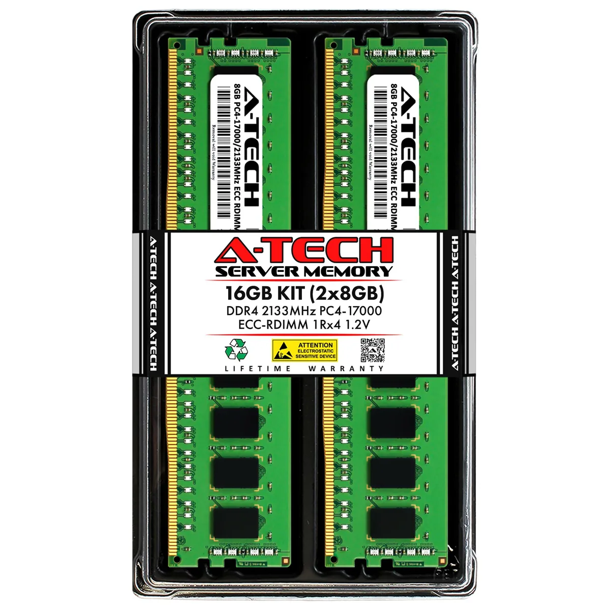 A-Tech A-Tech 16GB (2x8GB) DDR4 2133 ECC RDIMM 1Rx4 Server RAM — product photo
